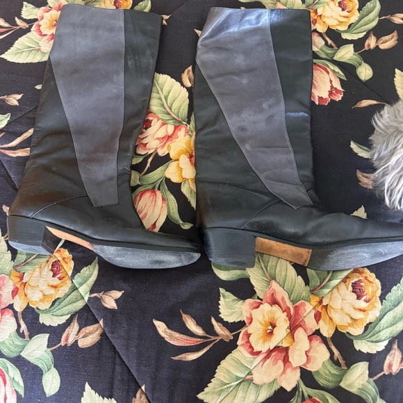 Johnston and Murphy Tall Black Grey Leather Boots 8.5 - Picture 3 of 7